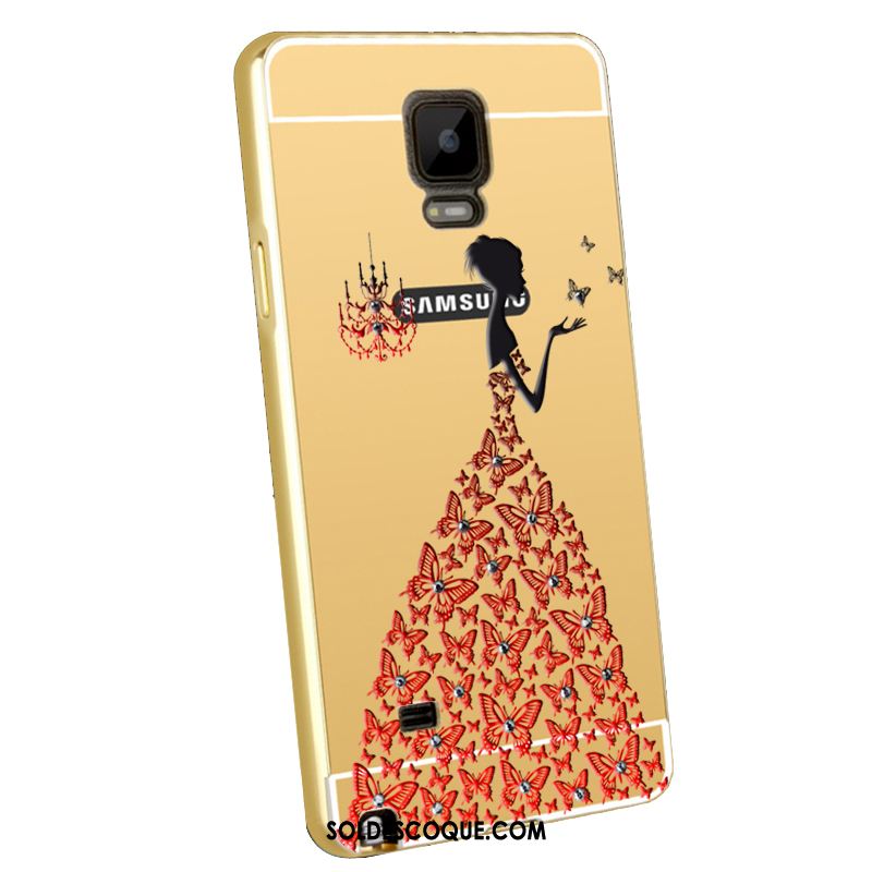 Coque Samsung Galaxy Note 4 Placage Métal Gaufrage Téléphone Portable Protection Pas Cher
