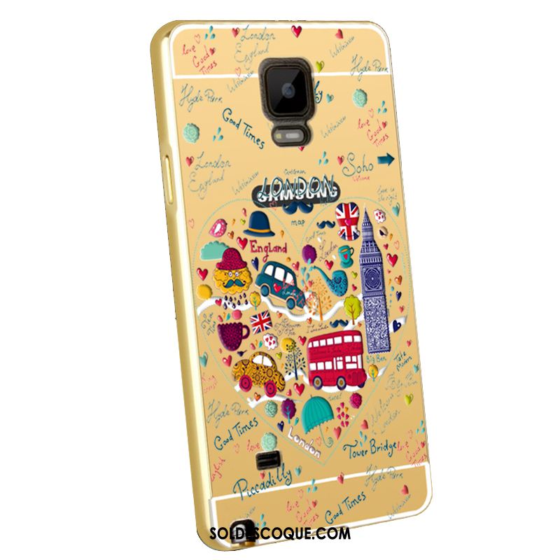 Coque Samsung Galaxy Note 4 Placage Métal Gaufrage Téléphone Portable Protection Pas Cher