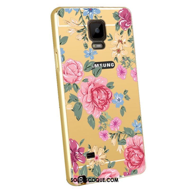 Coque Samsung Galaxy Note 4 Placage Métal Gaufrage Téléphone Portable Protection Pas Cher