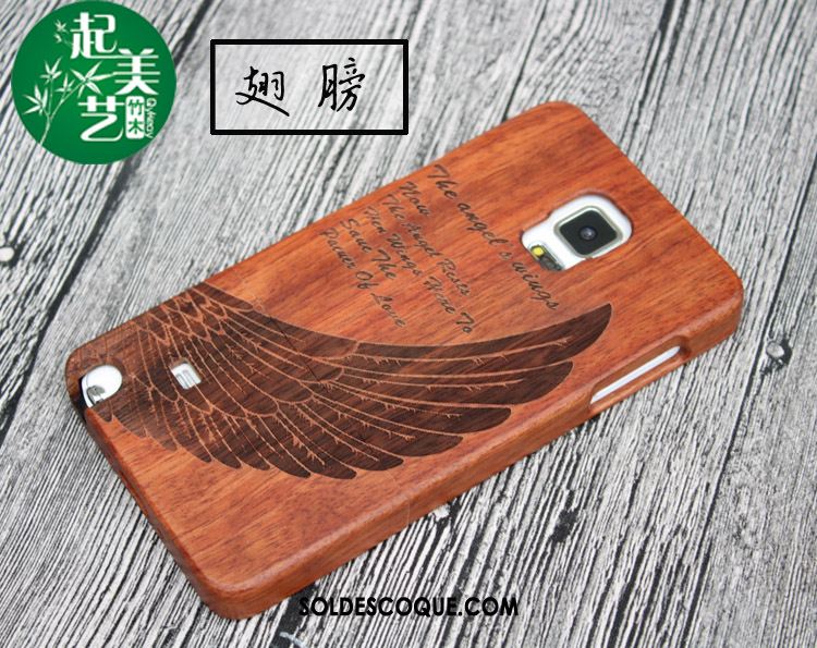 Coque Samsung Galaxy Note 4 Protection Nouveau Gaufrage Étui Bois Massif Pas Cher