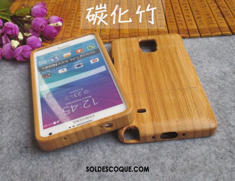 Coque Samsung Galaxy Note 4 Protection Nouveau Gaufrage Étui Bois Massif Pas Cher