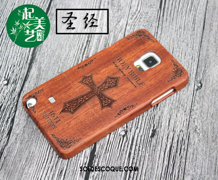 Coque Samsung Galaxy Note 4 Protection Nouveau Gaufrage Étui Bois Massif Pas Cher