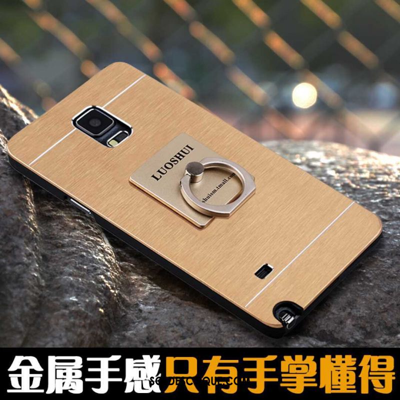 Coque Samsung Galaxy Note 4 Support Protection Anneau Gris Incassable Pas Cher