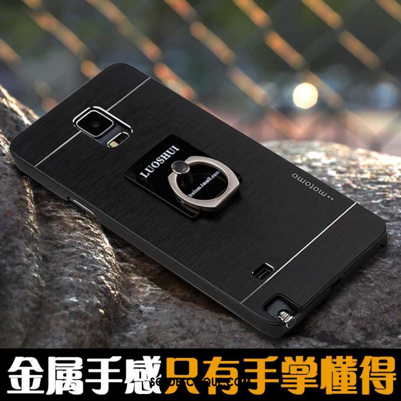 Coque Samsung Galaxy Note 4 Support Protection Anneau Gris Incassable Pas Cher