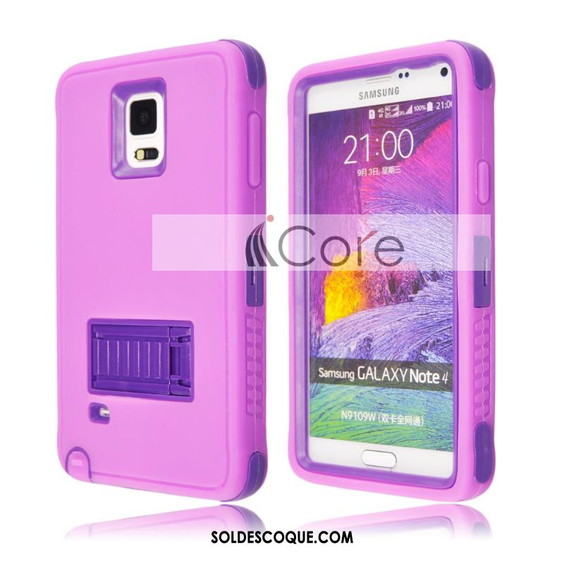 Coque Samsung Galaxy Note 4 Support Étui Étoile Violet Bleu Pas Cher