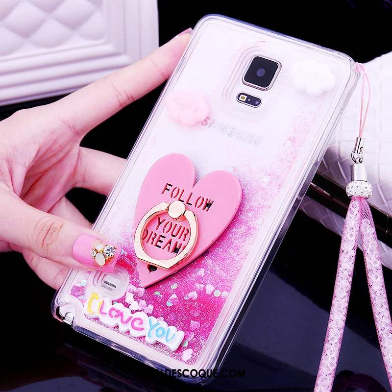 Coque Samsung Galaxy Note 4 Transparent Étoile Rose Silicone Protection En Vente