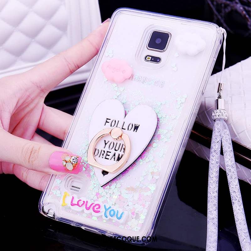 Coque Samsung Galaxy Note 4 Transparent Étoile Rose Silicone Protection En Vente