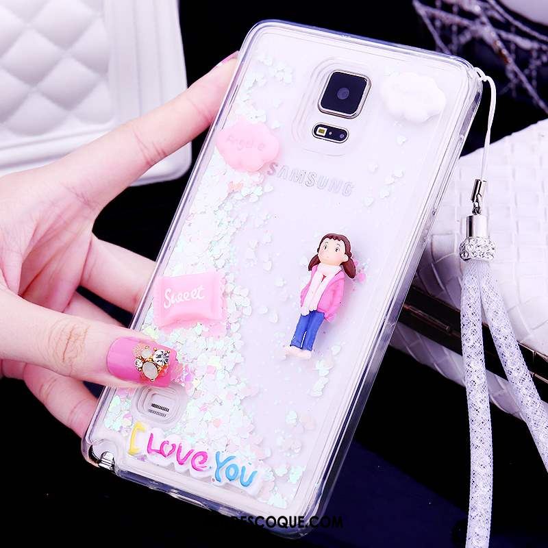 Coque Samsung Galaxy Note 4 Transparent Étoile Rose Silicone Protection En Vente