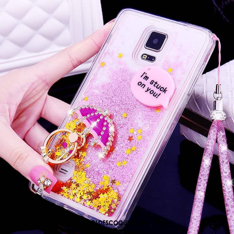 Coque Samsung Galaxy Note 4 Transparent Étoile Rose Silicone Protection En Vente