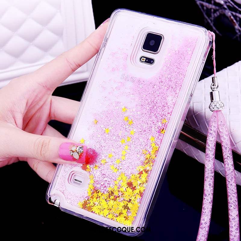 Coque Samsung Galaxy Note 4 Transparent Étoile Rose Silicone Protection En Vente