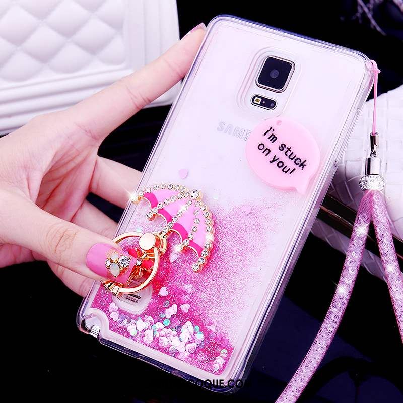 Coque Samsung Galaxy Note 4 Transparent Étoile Rose Silicone Protection En Vente