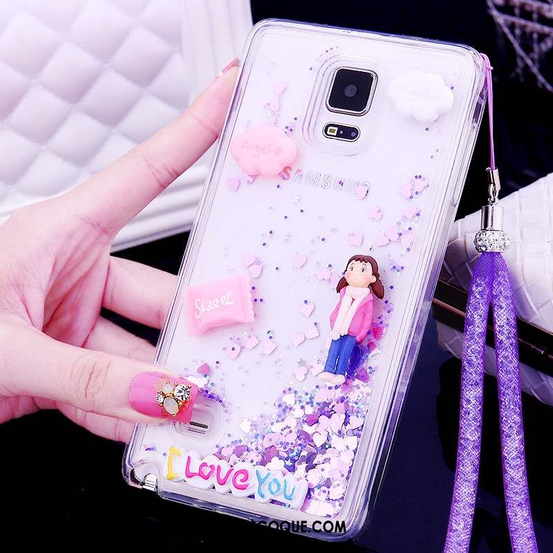 Coque Samsung Galaxy Note 4 Transparent Étoile Rose Silicone Protection En Vente