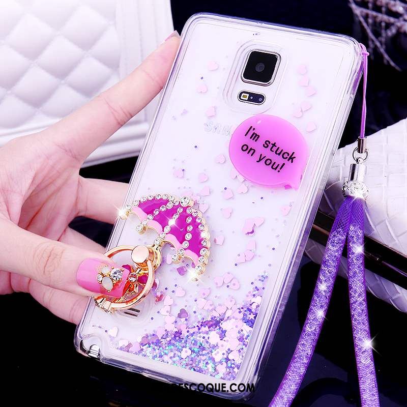 Coque Samsung Galaxy Note 4 Transparent Étoile Rose Silicone Protection En Vente