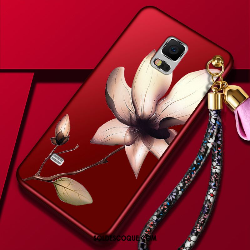 Coque Samsung Galaxy Note 4 Étoile Incassable Silicone Rouge Fluide Doux Pas Cher