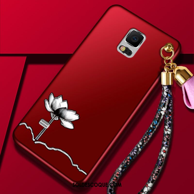 Coque Samsung Galaxy Note 4 Étoile Incassable Silicone Rouge Fluide Doux Pas Cher