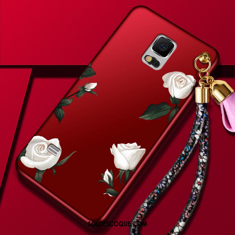 Coque Samsung Galaxy Note 4 Étoile Incassable Silicone Rouge Fluide Doux Pas Cher