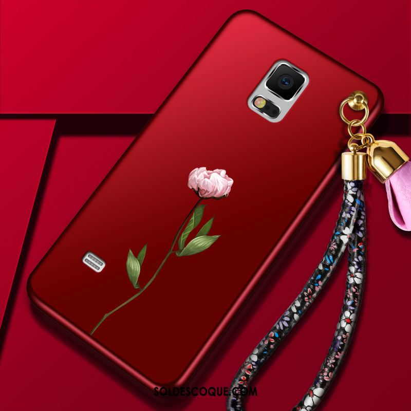 Coque Samsung Galaxy Note 4 Étoile Incassable Silicone Rouge Fluide Doux Pas Cher