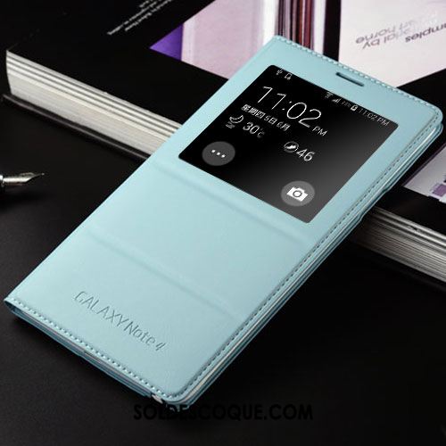 Coque Samsung Galaxy Note 4 Étoile Téléphone Portable Étui Clamshell Rose Soldes