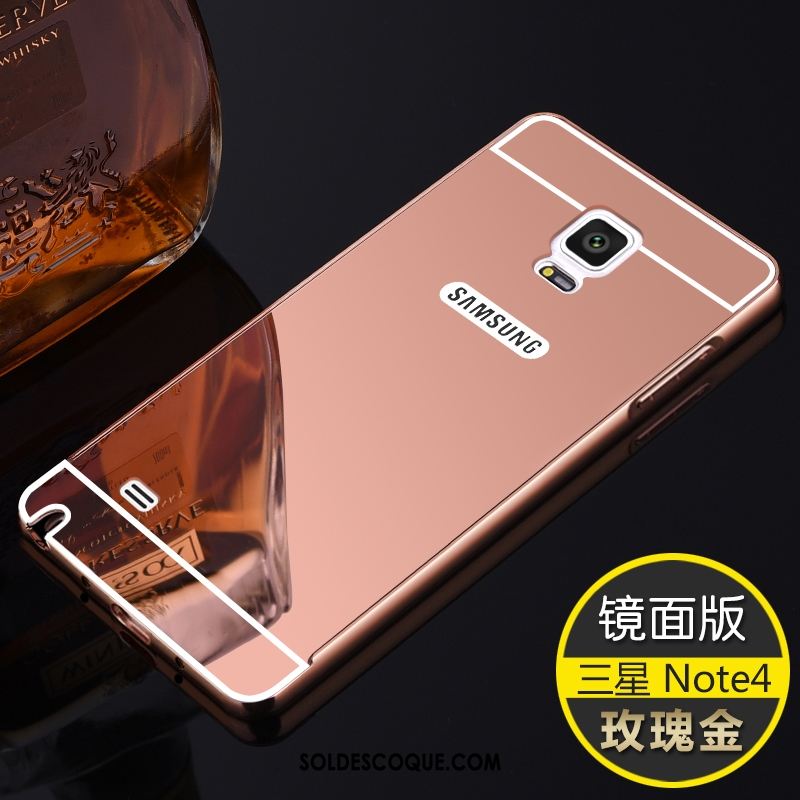 Coque Samsung Galaxy Note 4 Étui Incassable Protection Border Or Rose Pas Cher