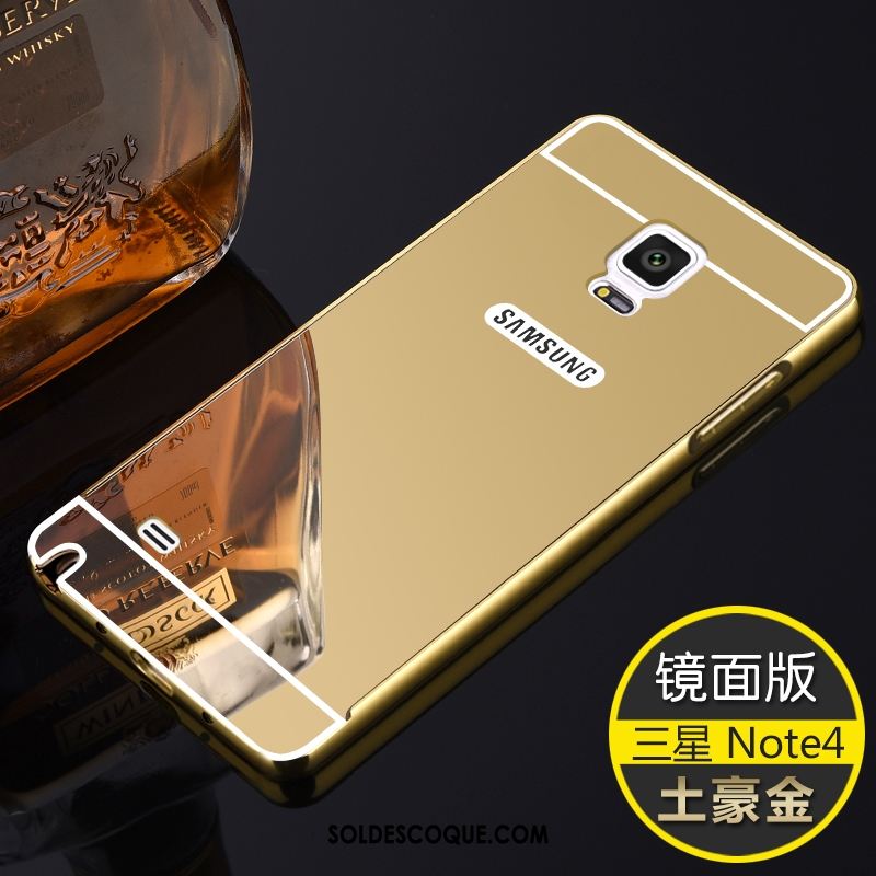 Coque Samsung Galaxy Note 4 Étui Incassable Protection Border Or Rose Pas Cher