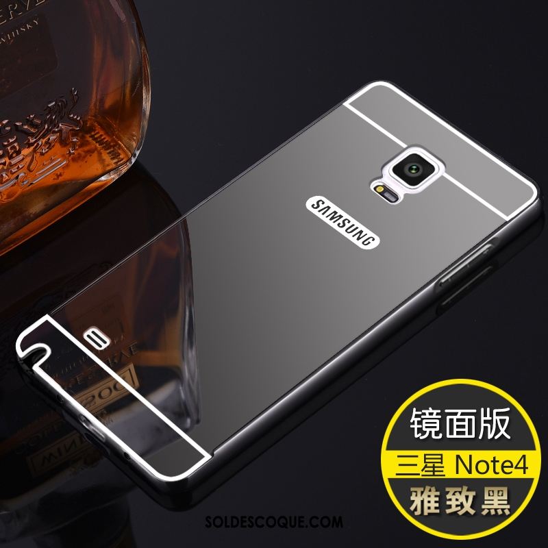Coque Samsung Galaxy Note 4 Étui Incassable Protection Border Or Rose Pas Cher