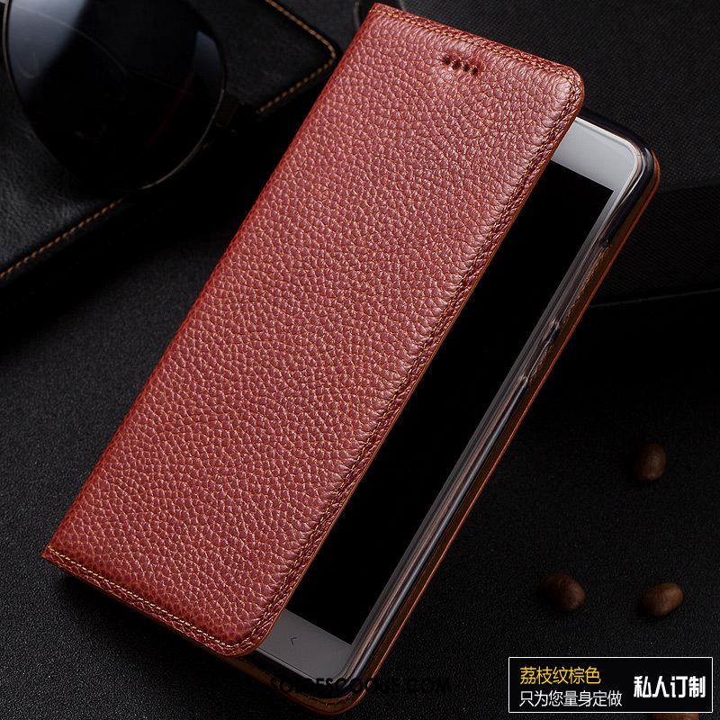 Coque Samsung Galaxy Note 8 Cuir Véritable Protection Litchi Étui En Cuir Téléphone Portable Soldes