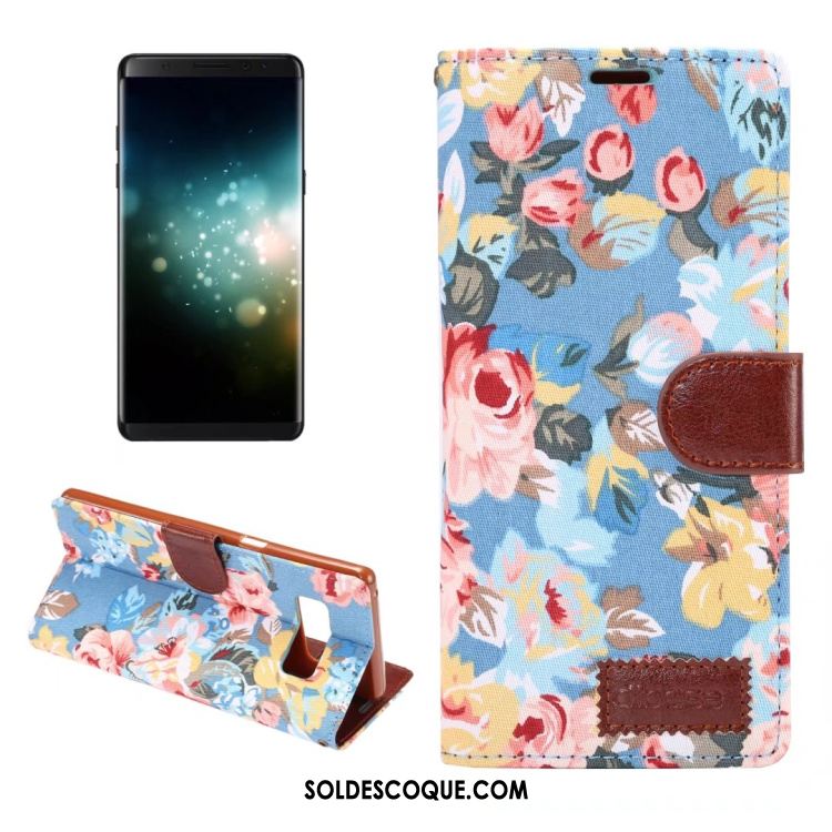 Coque Samsung Galaxy Note 8 Fleur Étoile Tissu Étui Étui En Cuir Pas Cher