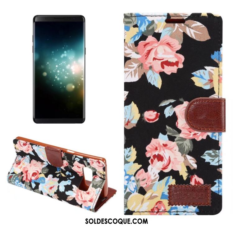 Coque Samsung Galaxy Note 8 Fleur Étoile Tissu Étui Étui En Cuir Pas Cher