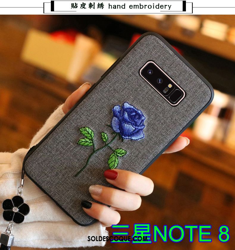 Coque Samsung Galaxy Note 8 Fluide Doux Étui Broderie Tout Compris Téléphone Portable En Vente