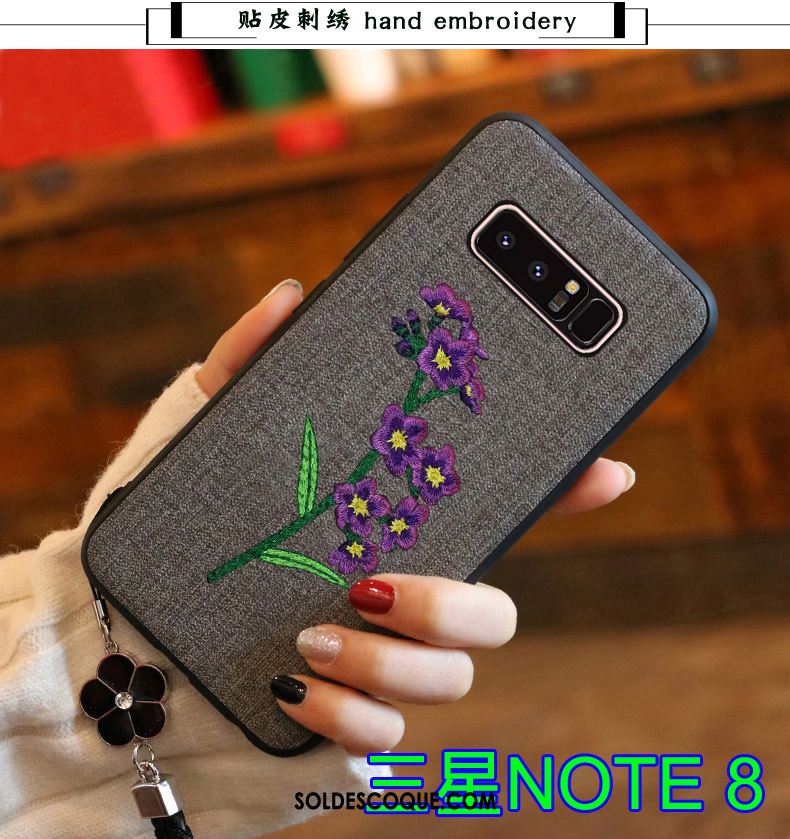 Coque Samsung Galaxy Note 8 Fluide Doux Étui Broderie Tout Compris Téléphone Portable En Vente