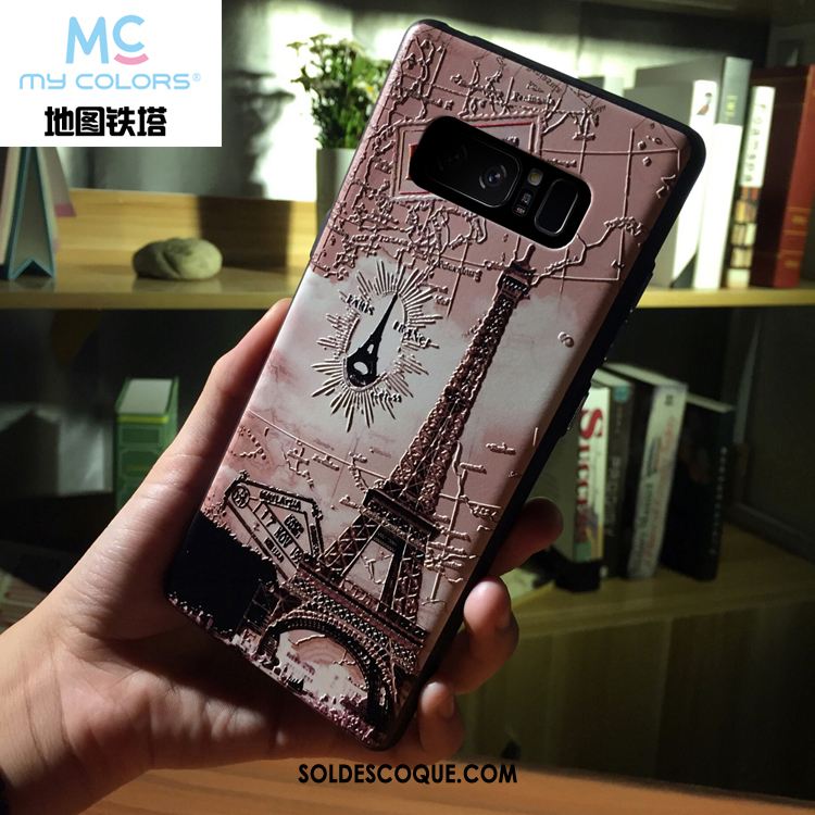 Coque Samsung Galaxy Note 8 Gaufrage Tout Compris Délavé En Daim Silicone Fluide Doux Soldes