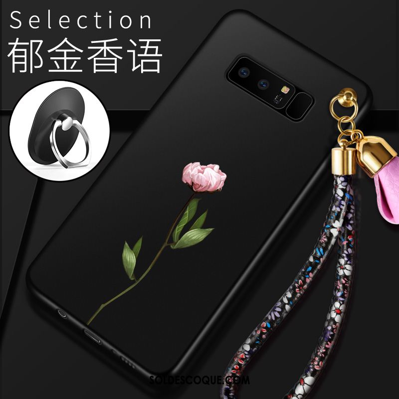 Coque Samsung Galaxy Note 8 Protection Noir Fluide Doux Étui Étoile Soldes