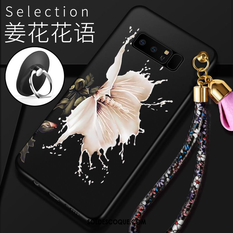 Coque Samsung Galaxy Note 8 Protection Noir Fluide Doux Étui Étoile Soldes