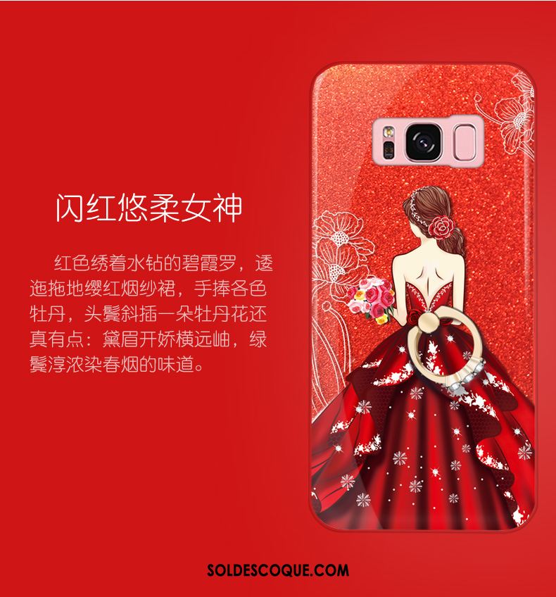 Coque Samsung Galaxy Note 8 Téléphone Portable Rouge Rose Étoile Silicone Soldes