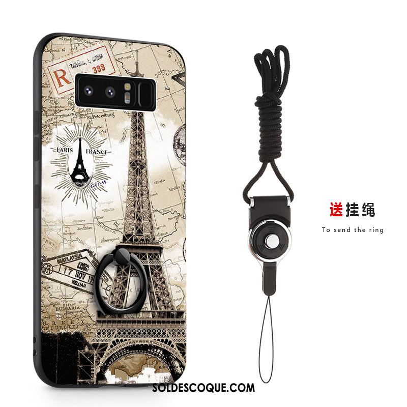 Coque Samsung Galaxy Note 8 Étoile Gris Incassable Étui Gaufrage Pas Cher