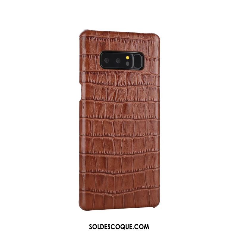 Coque Samsung Galaxy Note 8 Étui En Cuir Protection Vin Rouge Cuir Véritable Téléphone Portable Pas Cher