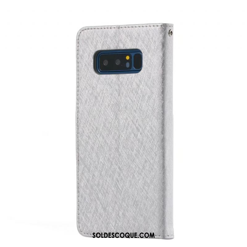 Coque Samsung Galaxy Note 8 Étui En Cuir Étoile Portefeuille Violet Protection Pas Cher