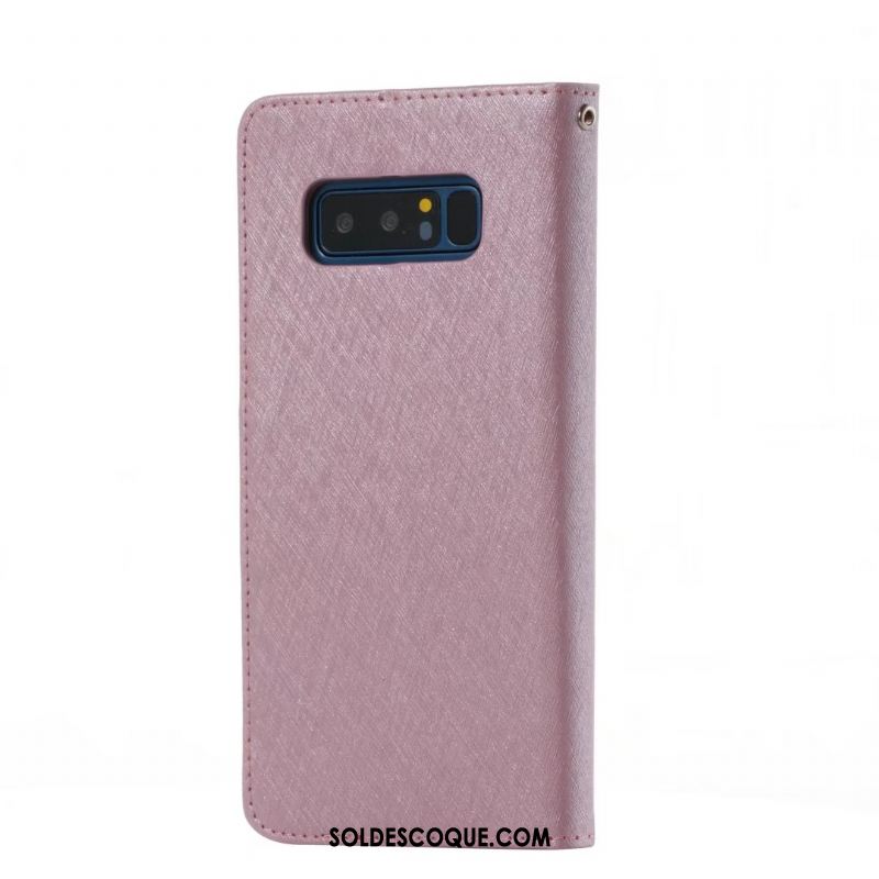 Coque Samsung Galaxy Note 8 Étui En Cuir Étoile Portefeuille Violet Protection Pas Cher