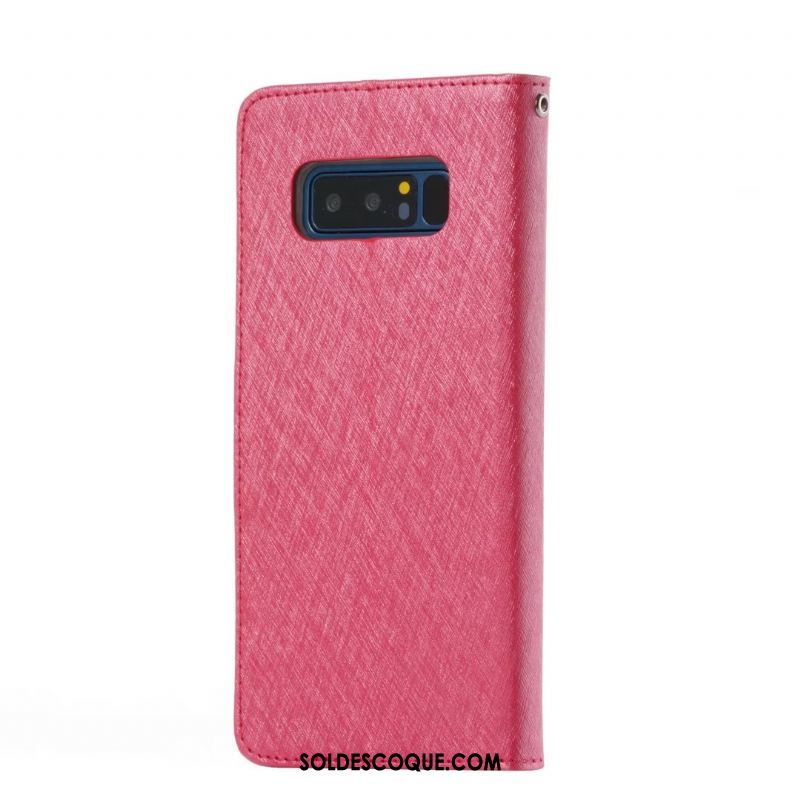 Coque Samsung Galaxy Note 8 Étui En Cuir Étoile Portefeuille Violet Protection Pas Cher