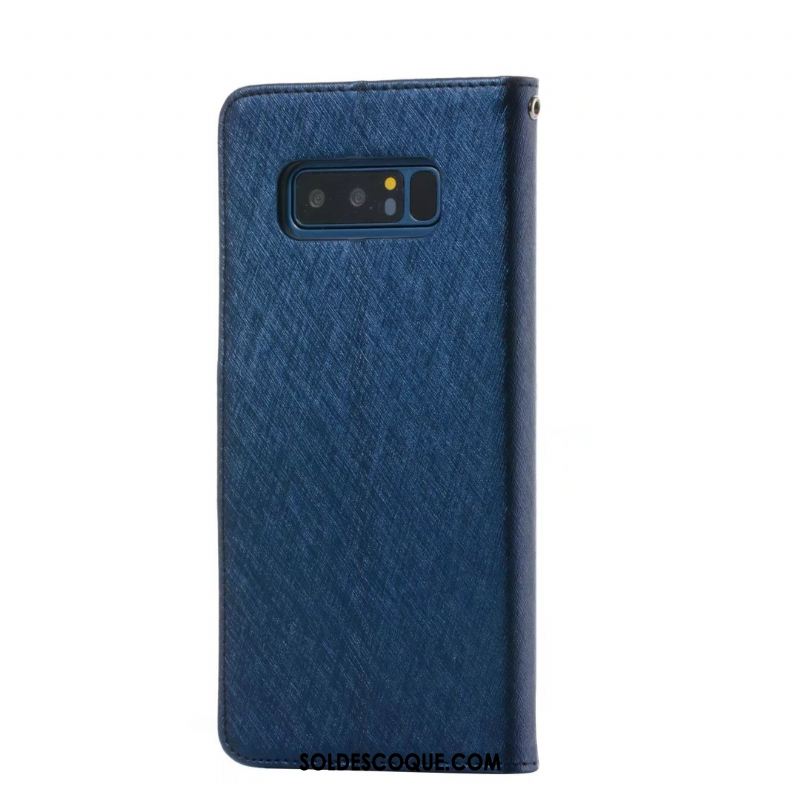 Coque Samsung Galaxy Note 8 Étui En Cuir Étoile Portefeuille Violet Protection Pas Cher