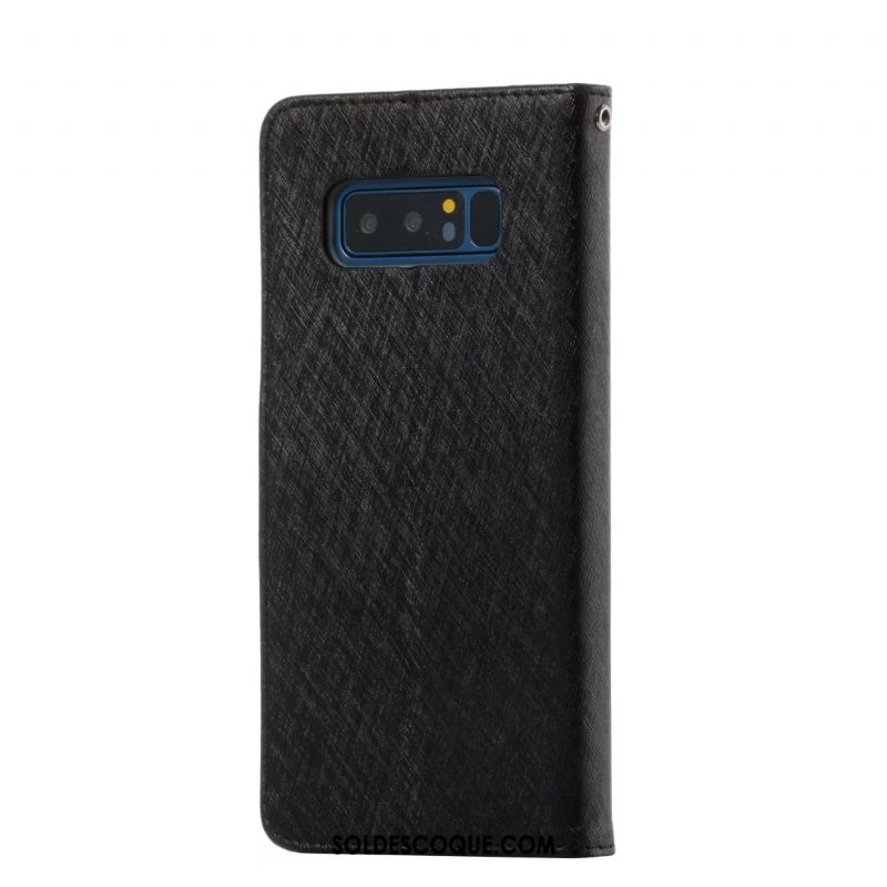 Coque Samsung Galaxy Note 8 Étui En Cuir Étoile Portefeuille Violet Protection Pas Cher