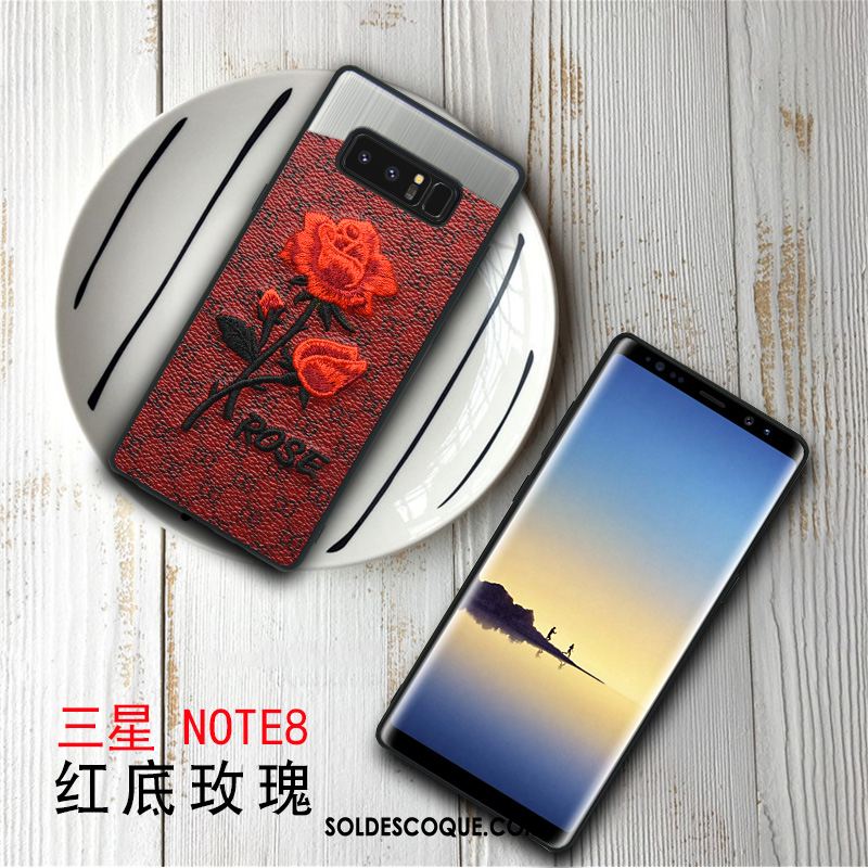 Coque Samsung Galaxy Note 8 Étui Fluide Doux Téléphone Portable Fleur Tout Compris En Ligne