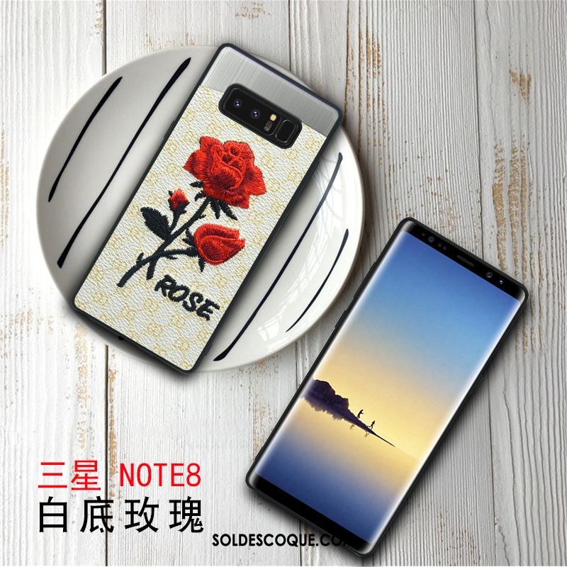 Coque Samsung Galaxy Note 8 Étui Fluide Doux Téléphone Portable Fleur Tout Compris En Ligne