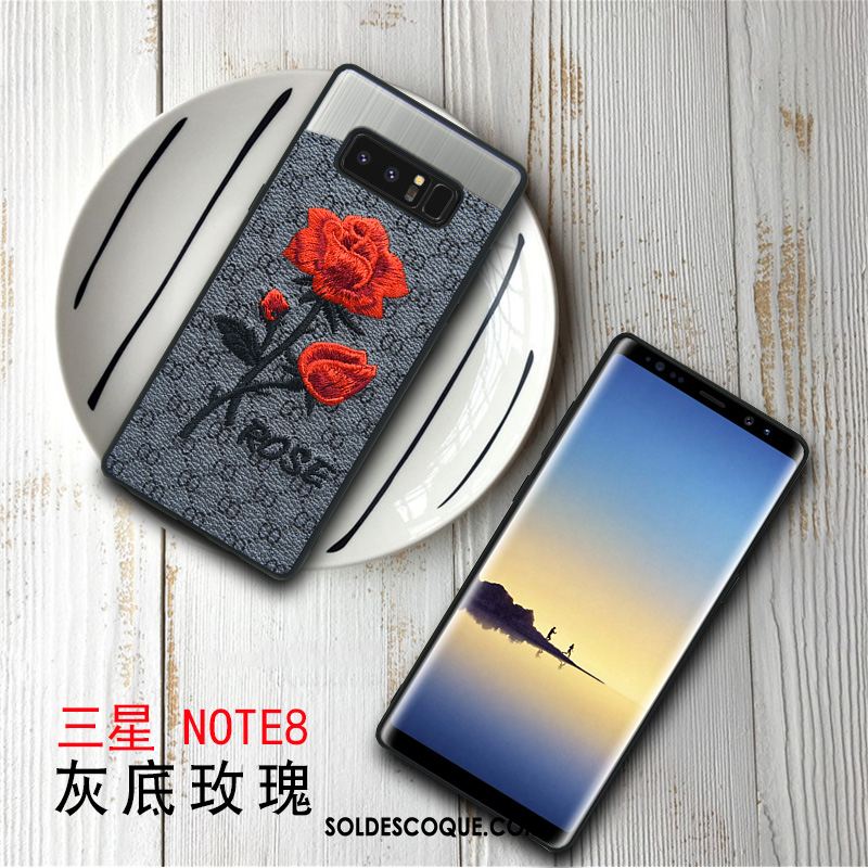 Coque Samsung Galaxy Note 8 Étui Fluide Doux Téléphone Portable Fleur Tout Compris En Ligne