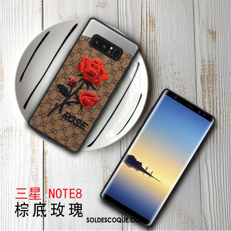 Coque Samsung Galaxy Note 8 Étui Fluide Doux Téléphone Portable Fleur Tout Compris En Ligne