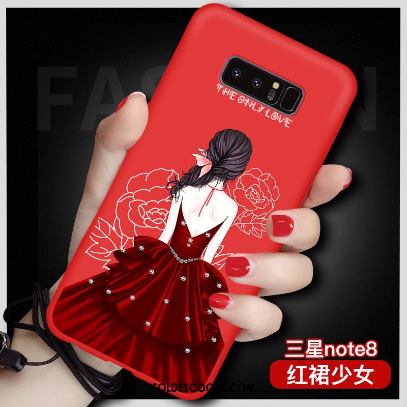 Coque Samsung Galaxy Note 8 Étui Rouge Tout Compris Étoile Silicone Soldes