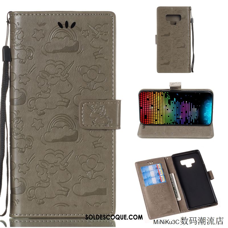 Coque Samsung Galaxy Note 9 Bleu Silicone Téléphone Portable Créatif Carte En Ligne