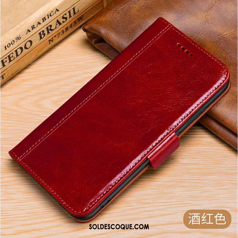 Coque Samsung Galaxy Note 9 Clamshell Tendance Cuir Véritable Protection Marron Housse En Vente