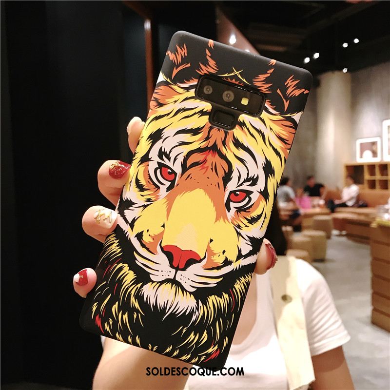 Coque Samsung Galaxy Note 9 Délavé En Daim Difficile Tigre Protection Blanc Soldes