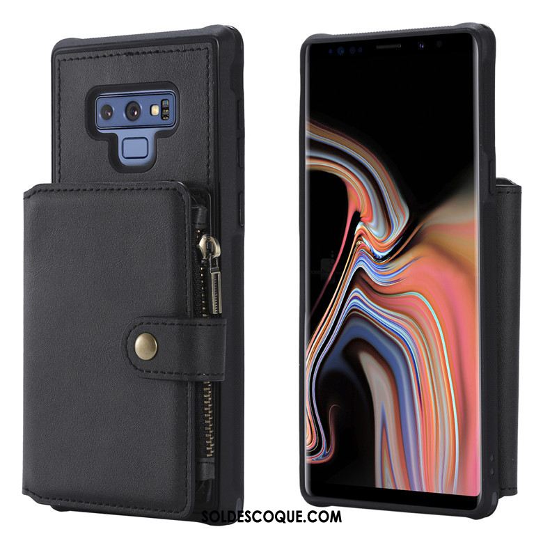 Coque Samsung Galaxy Note 9 Fermeture Éclair Téléphone Portable Portefeuille Étui Incassable En Ligne